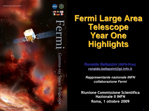 Fermi Large Area Telescope Year One Highlights