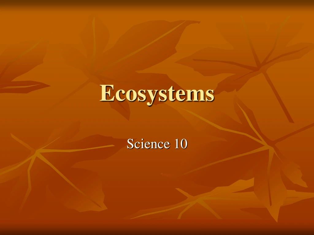 ecosystems