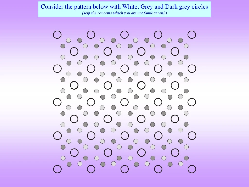 consider the pattern below with white grey