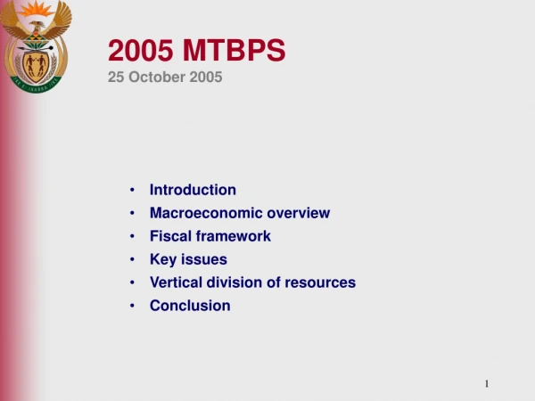 2005 MTBPS 25 October 2005
