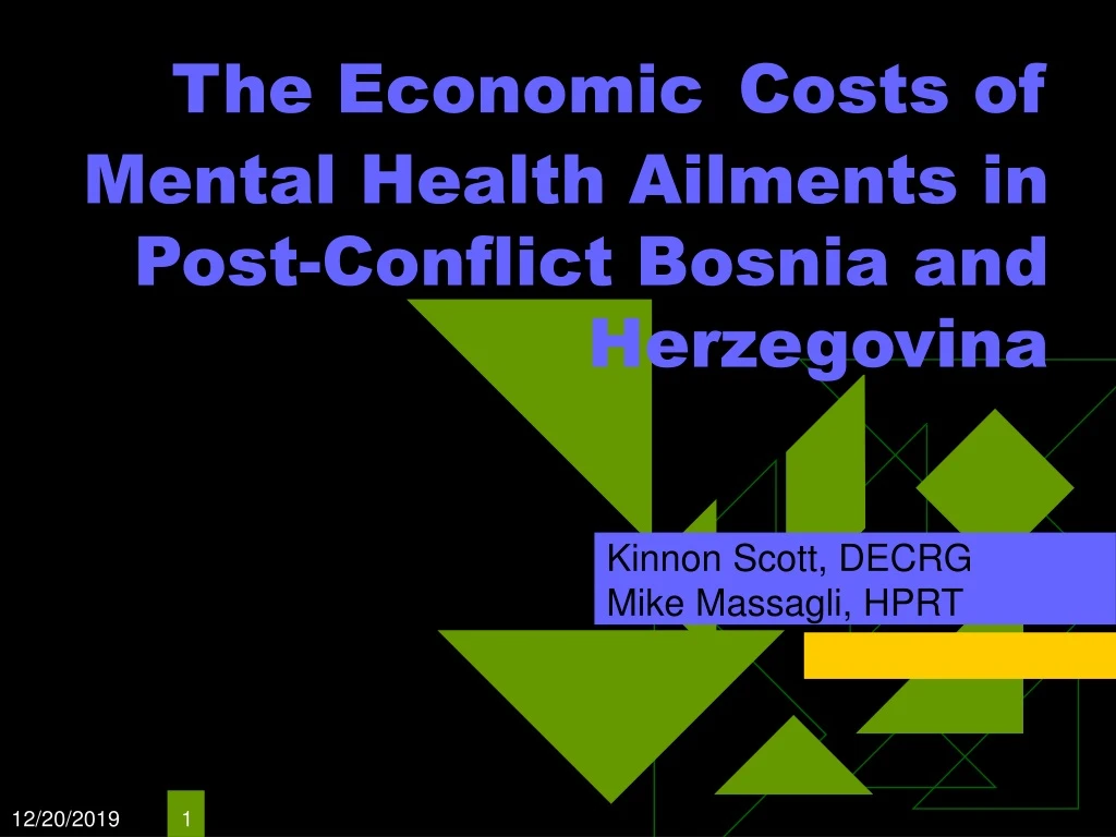 the economic costs of mental health ailments in post conflict bosnia and herzegovina