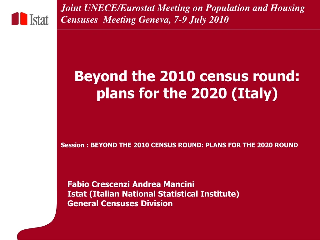 joint unece eurostat meeting on population