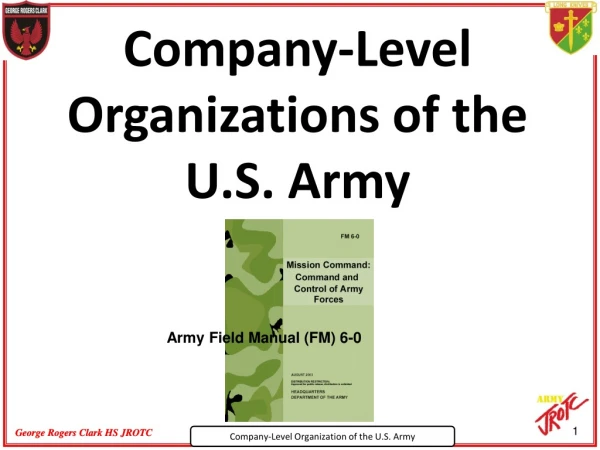 Company-Level Organizations of the U.S. Army