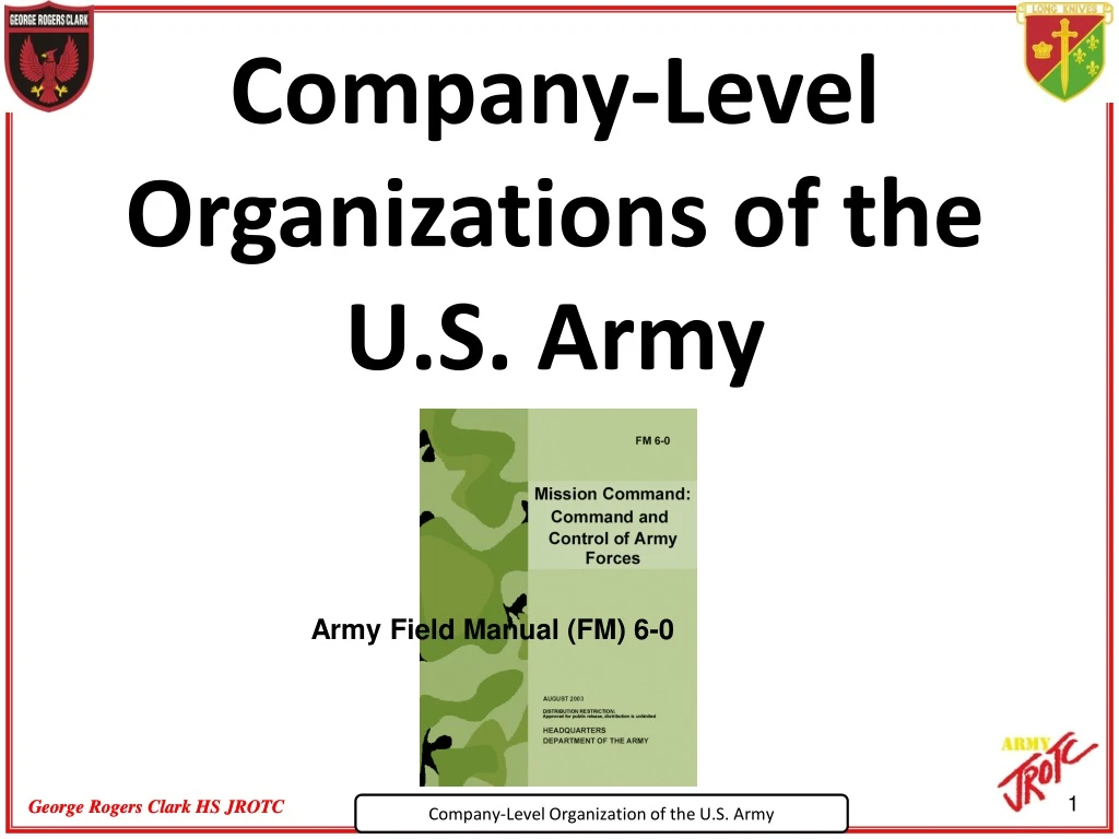 company level organizations of the u s army