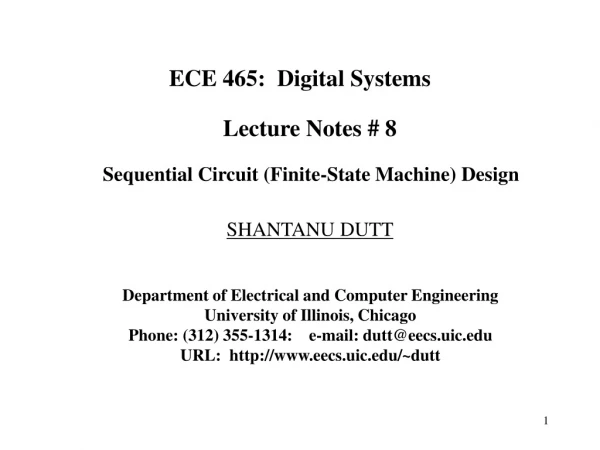 ECE 465:  Digital Systems