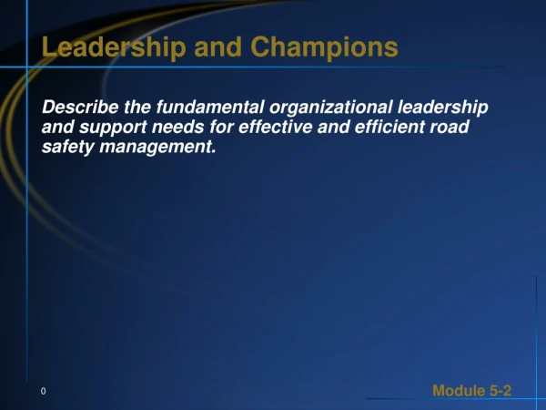 Leadership and Champions