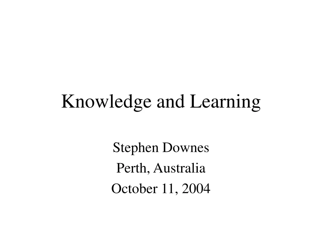 knowledge and learning