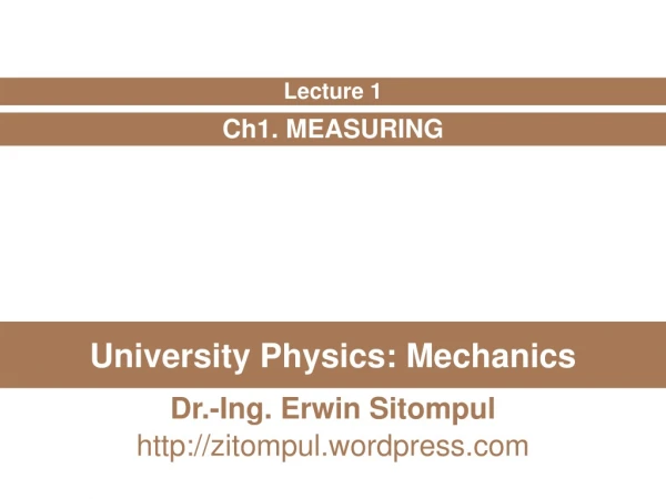 University Physics: Mechanics