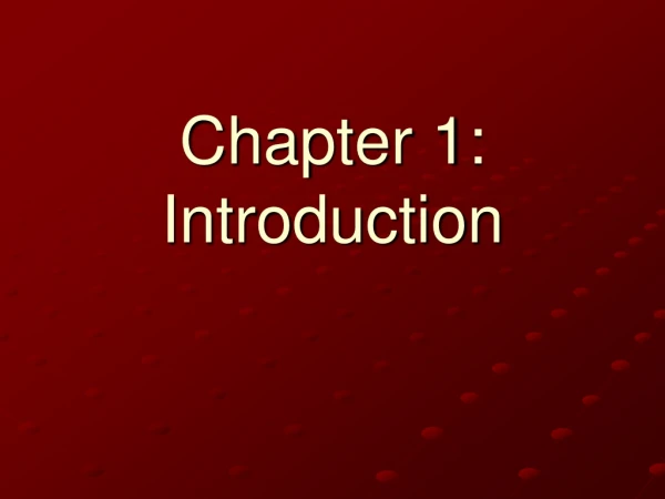 Chapter 1: Introduction