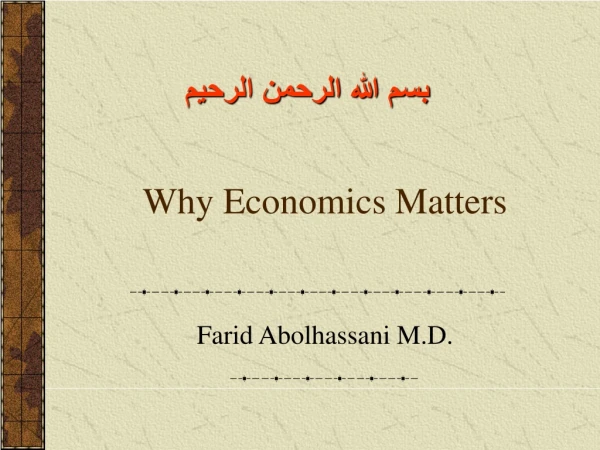 Why Economics Matters