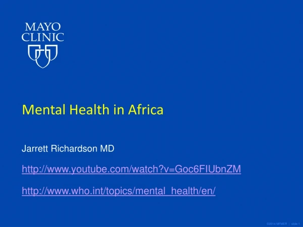 Mental Health in Africa
