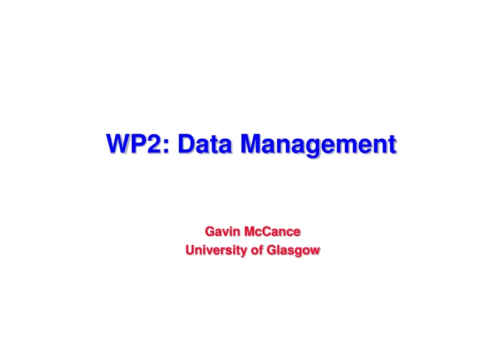 wp2 data management