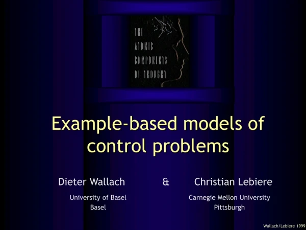 Example-based models of control problems