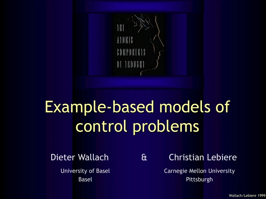 example based models of control problems