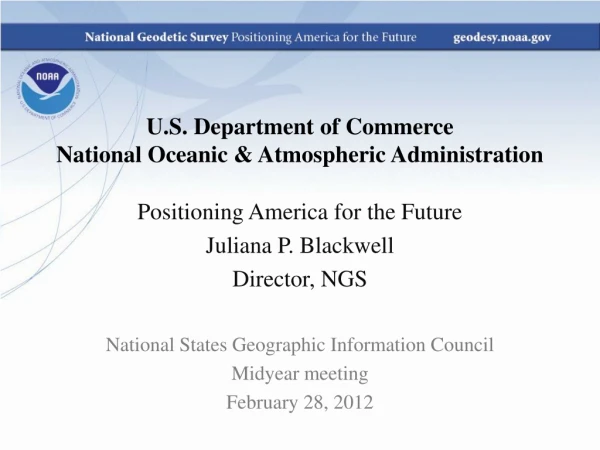 U.S. Department of Commerce  National Oceanic &amp; Atmospheric Administration
