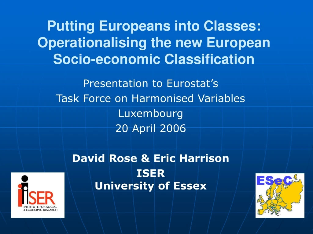 putting europeans into classes operationalising the new european socio economic classification