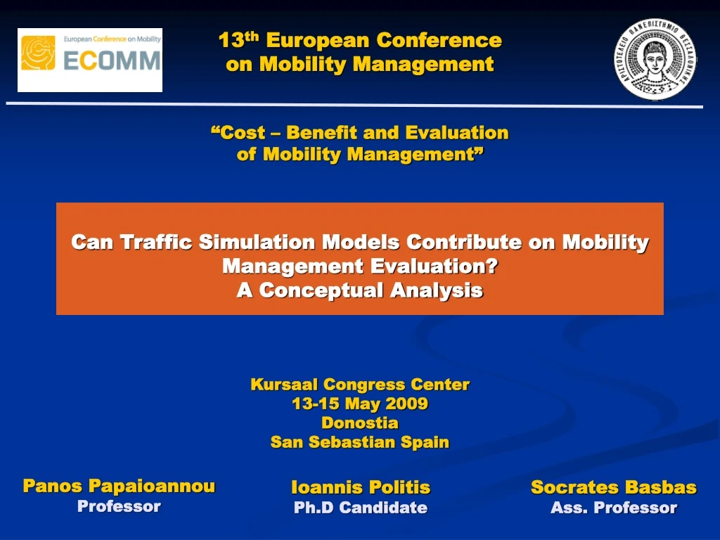13 th european conference on mobility management