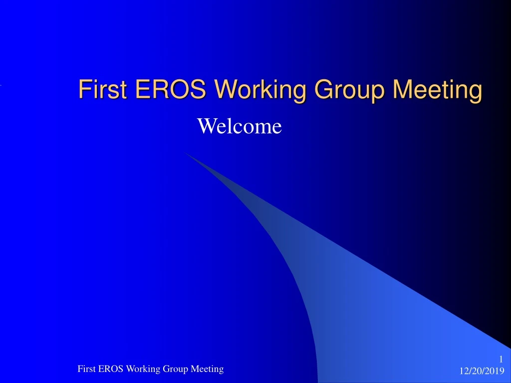 first eros working group meeting