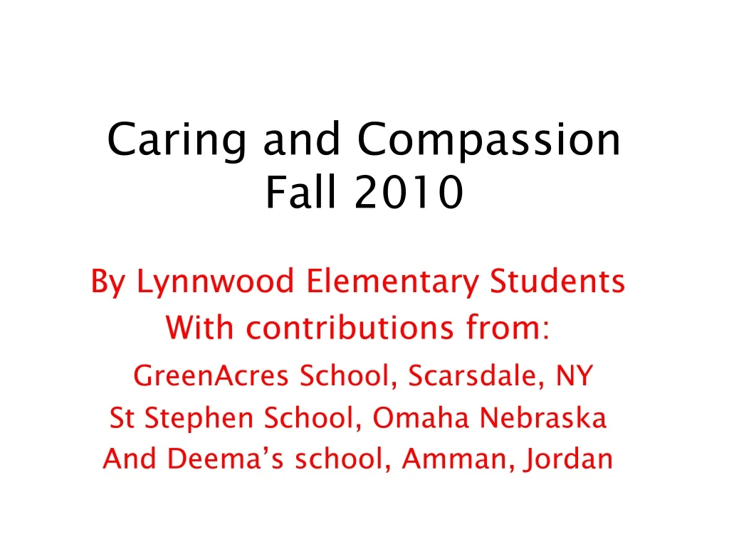 caring and compassion fall 2010