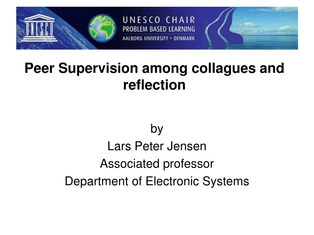 peer supervision among collagues and reflection