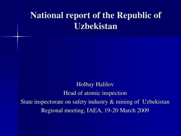 National report of the Republic of Uzbekistan