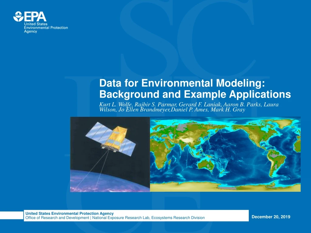 data for environmental modeling background and example applications