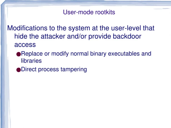 User-mode rootkits