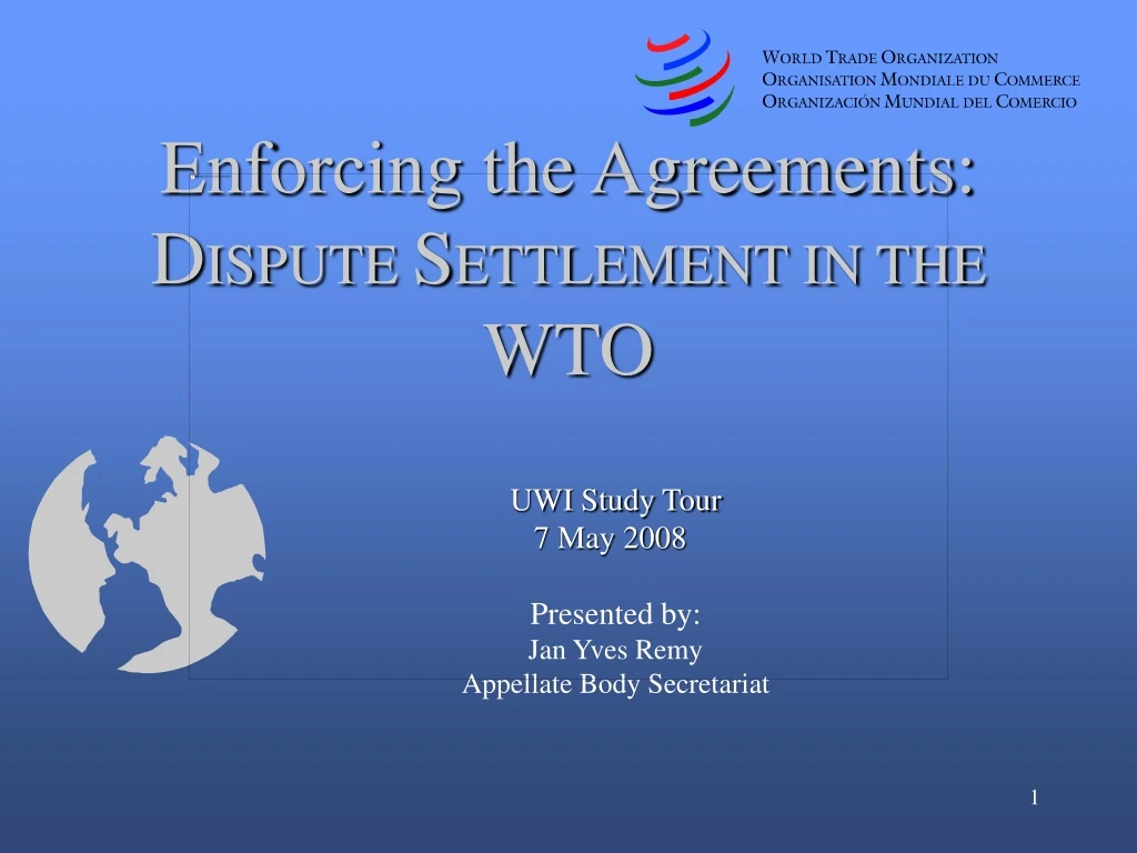 enforcing the agreements d ispute s ettlement in the wto