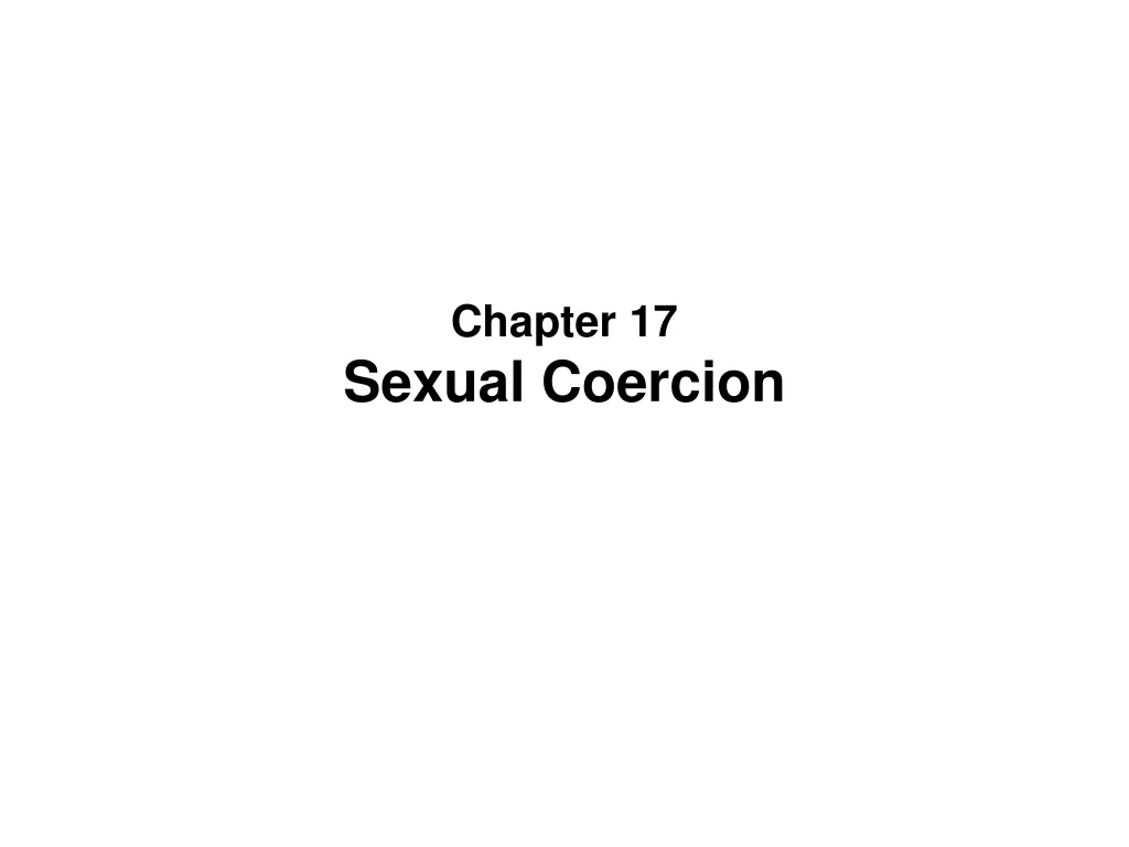 chapter 17 sexual coercion