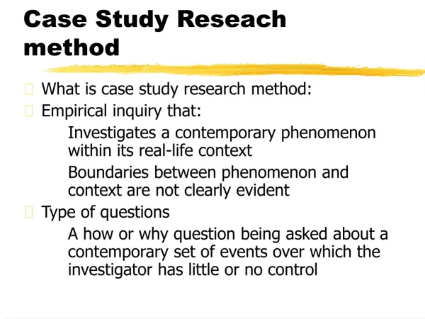 Case Study Reseach method