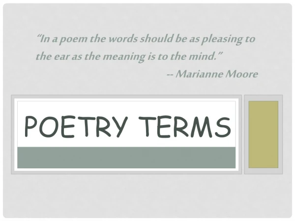 Poetry Terms