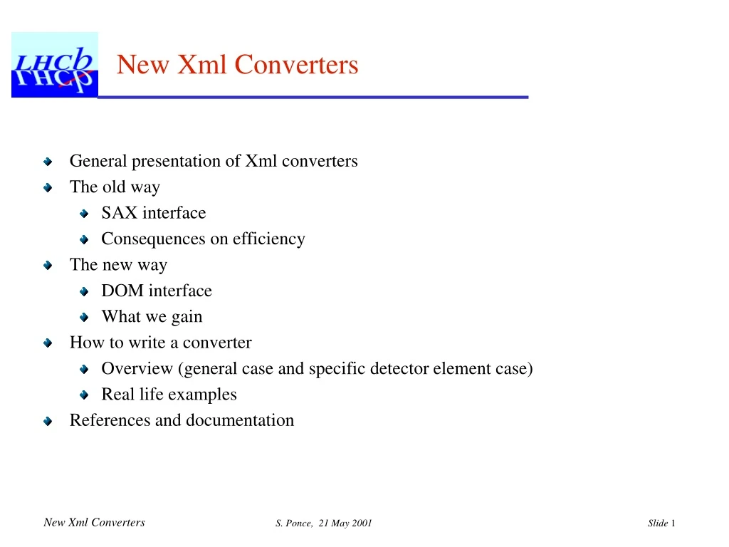 new xml converters