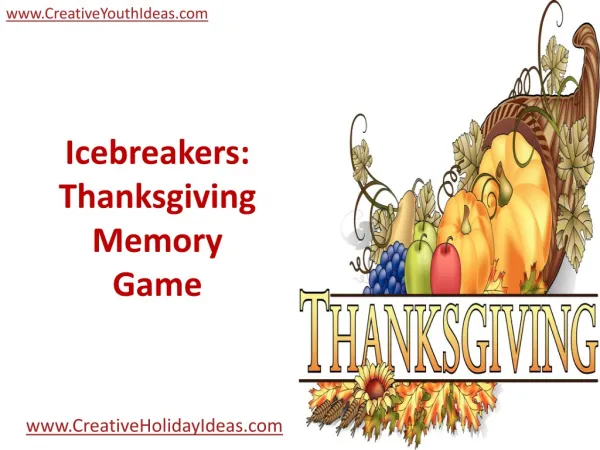Icebreakers: Thanksgiving Memory Game