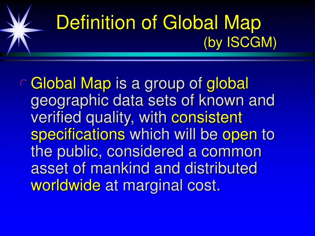 definition of global map by iscgm