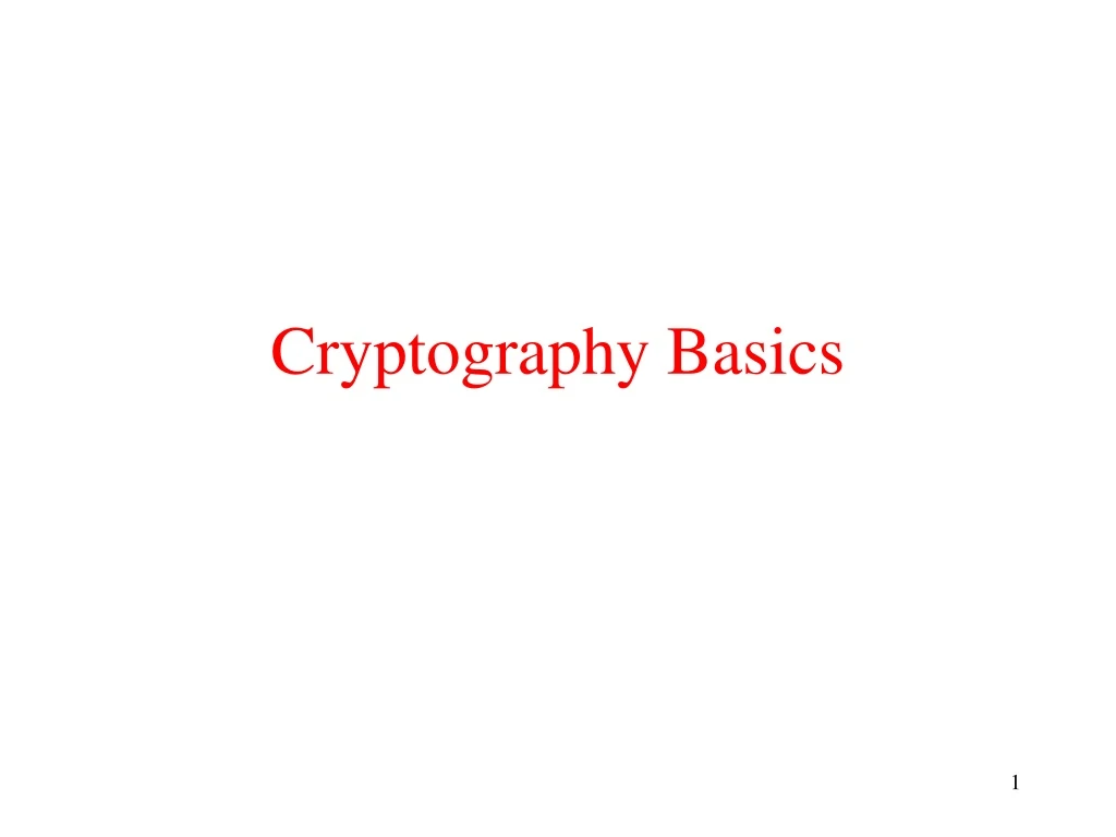 cryptography basics