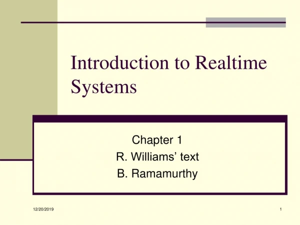 Introduction to Realtime Systems