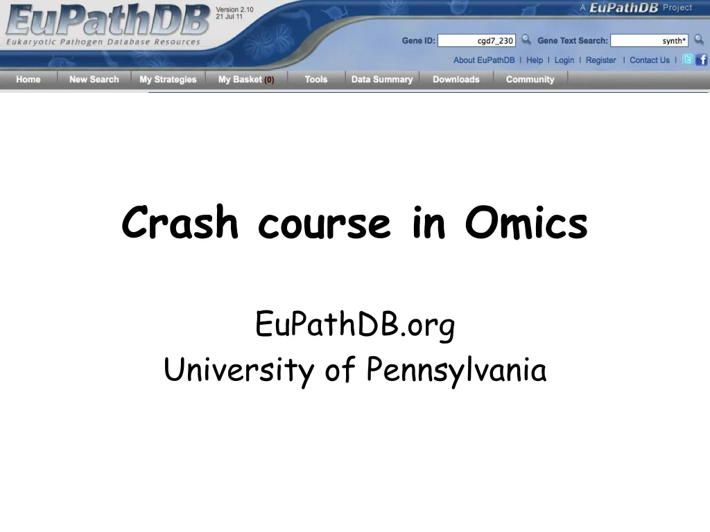 crash course in omics