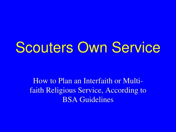 Scouters Own Service