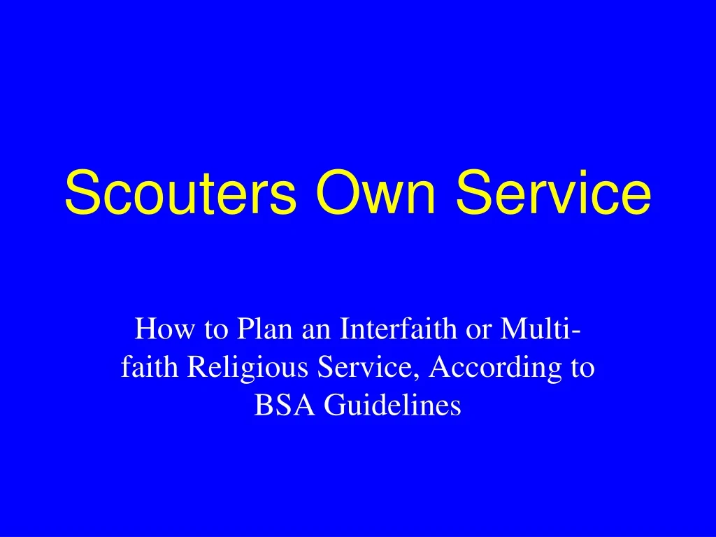 scouters own service