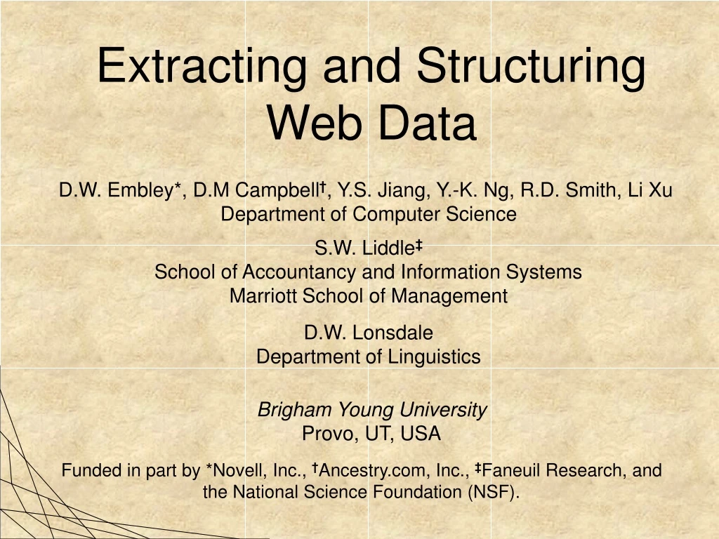 extracting and structuring web data