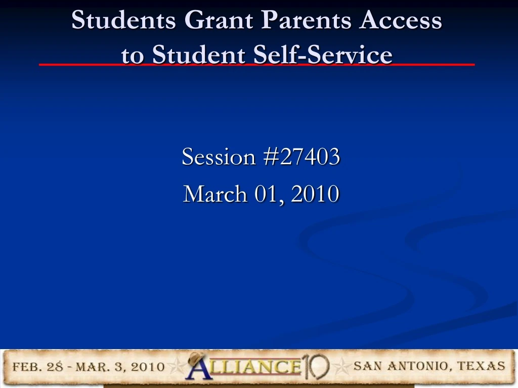 students grant parents access to student self service