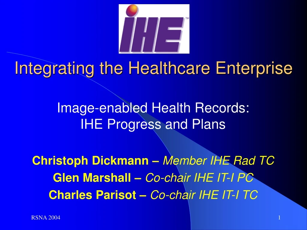 image enabled health records ihe progress and plans