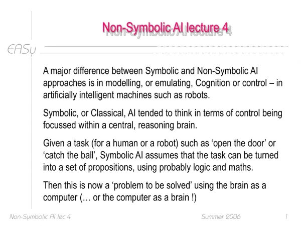 Non-Symbolic AI lecture 4