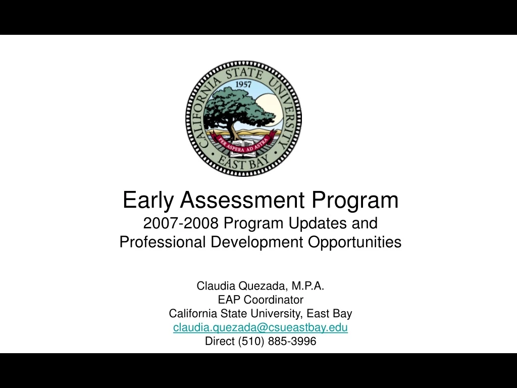 early assessment program 2007 2008 program