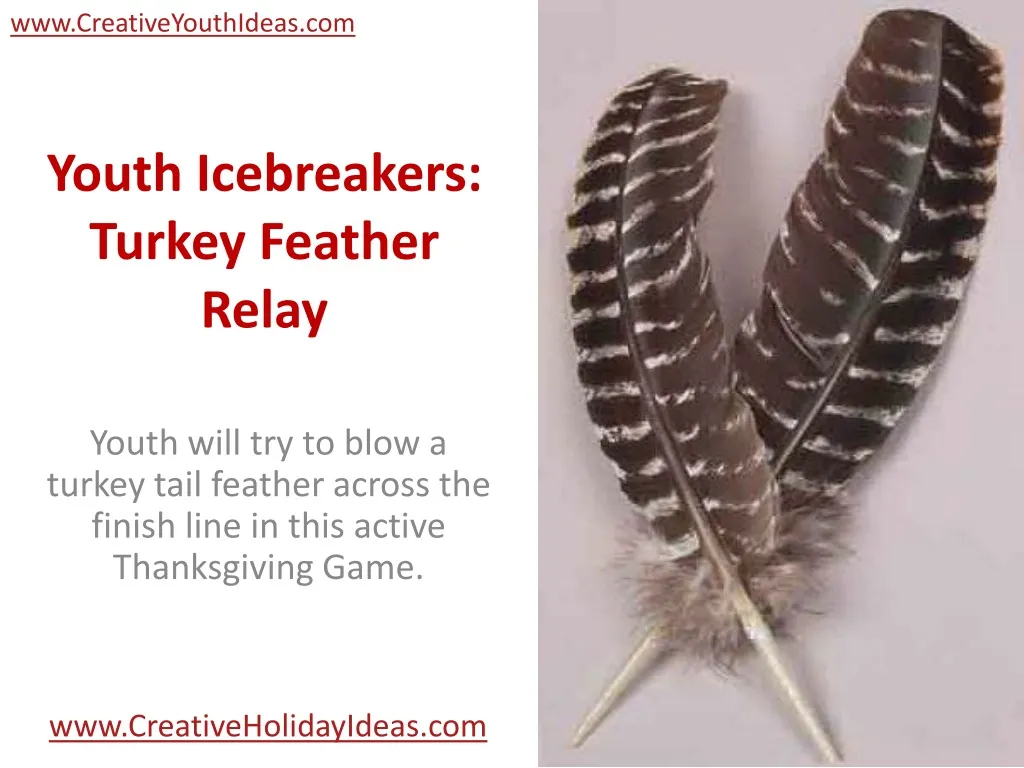 youth icebreakers turkey feather relay