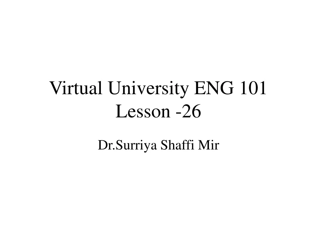 virtual university eng 101 lesson 26