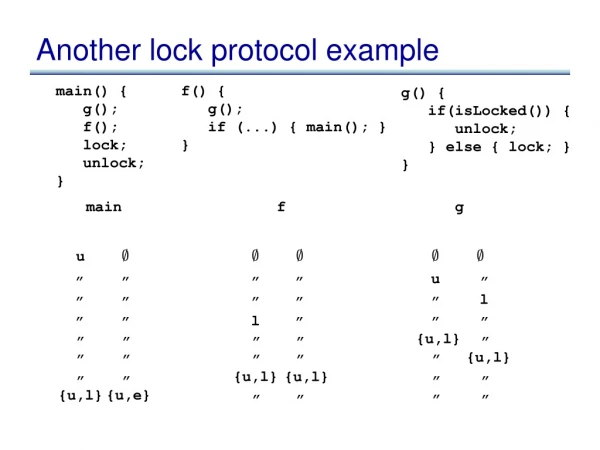 Another lock protocol example