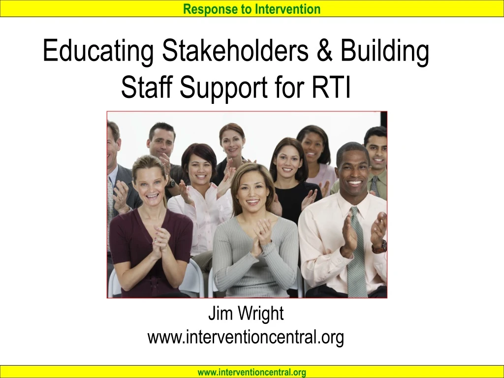 educating stakeholders building staff support for rti