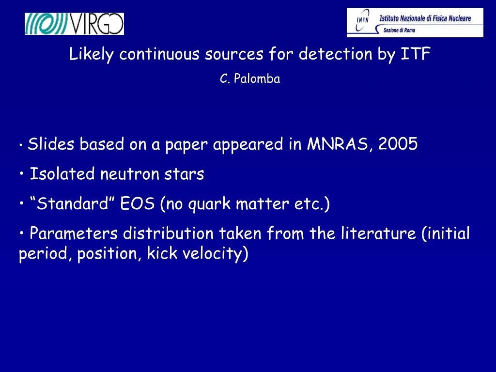 likely continuous sources for detection