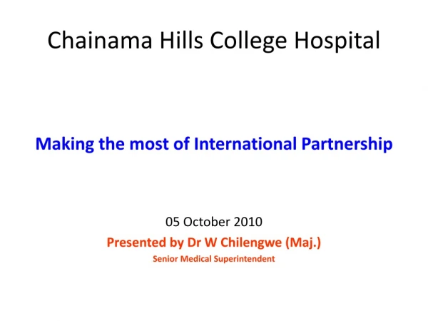 Chainama Hills College Hospital